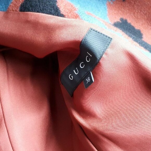 Gucci BLUE CAMO Peacoat Jacket WOOL Made in Italy - Picture 5 of 7